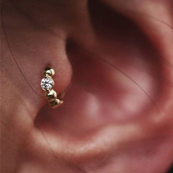 Jewel Huggie Hoop Earrings