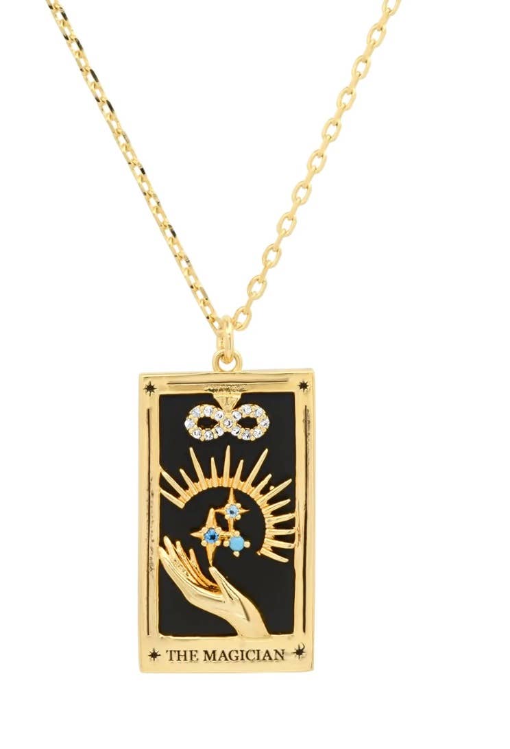 Magician Tarot Card 18K Plated Necklace