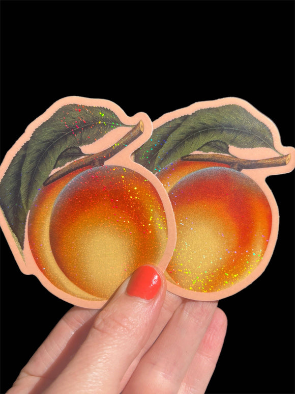 Peach Glitter Sticker