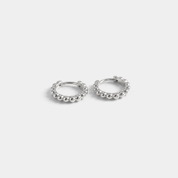 Minimalist Bead Huggie Hoop Earrings