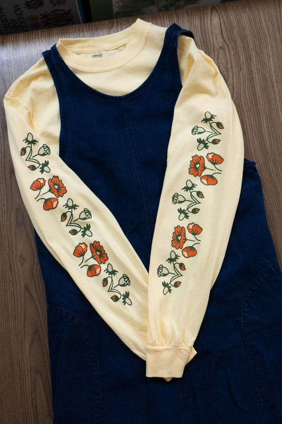 Poppy Pattern Long Sleeve Tee
