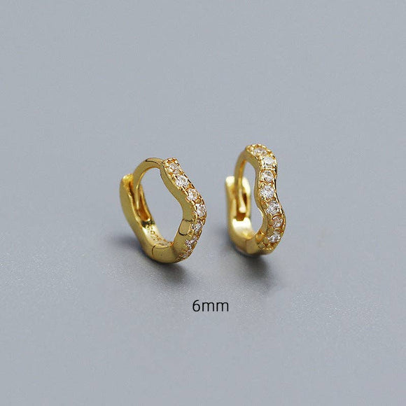Dainty Sea Wave Hoop Earrings