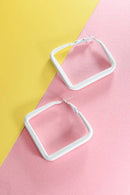 Green Square Hoop Earrings-6