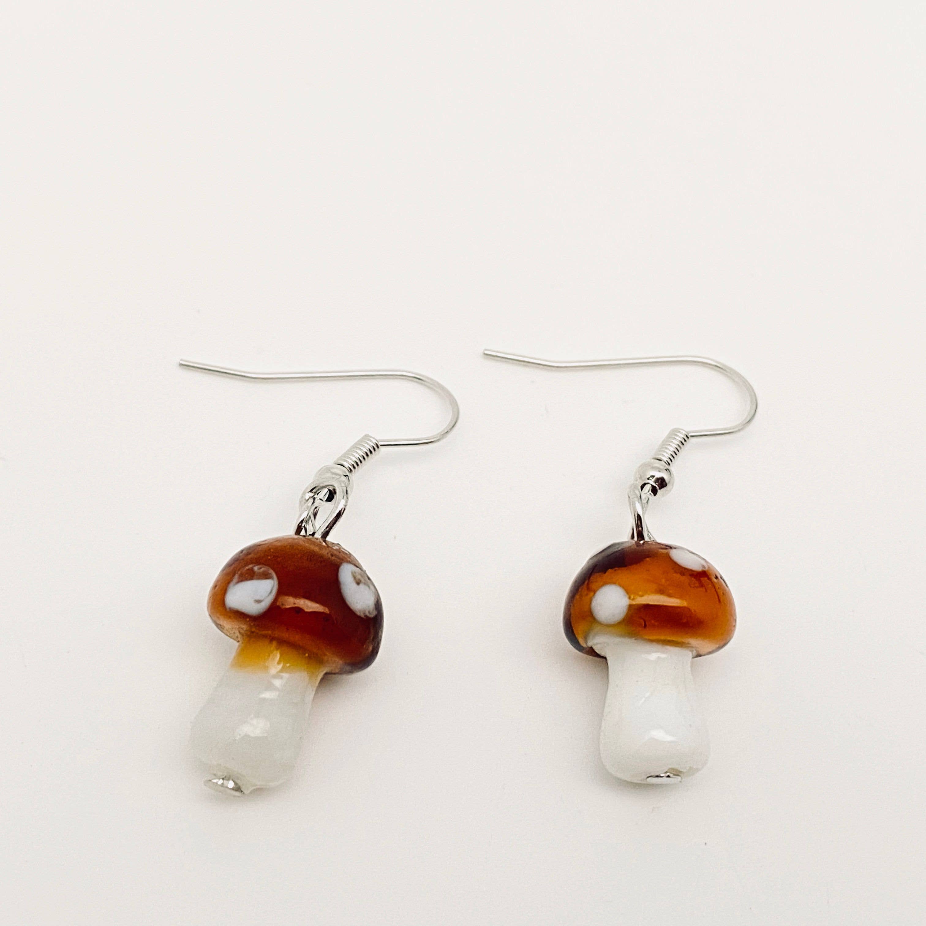 Brown Mushroom Earrings - 0