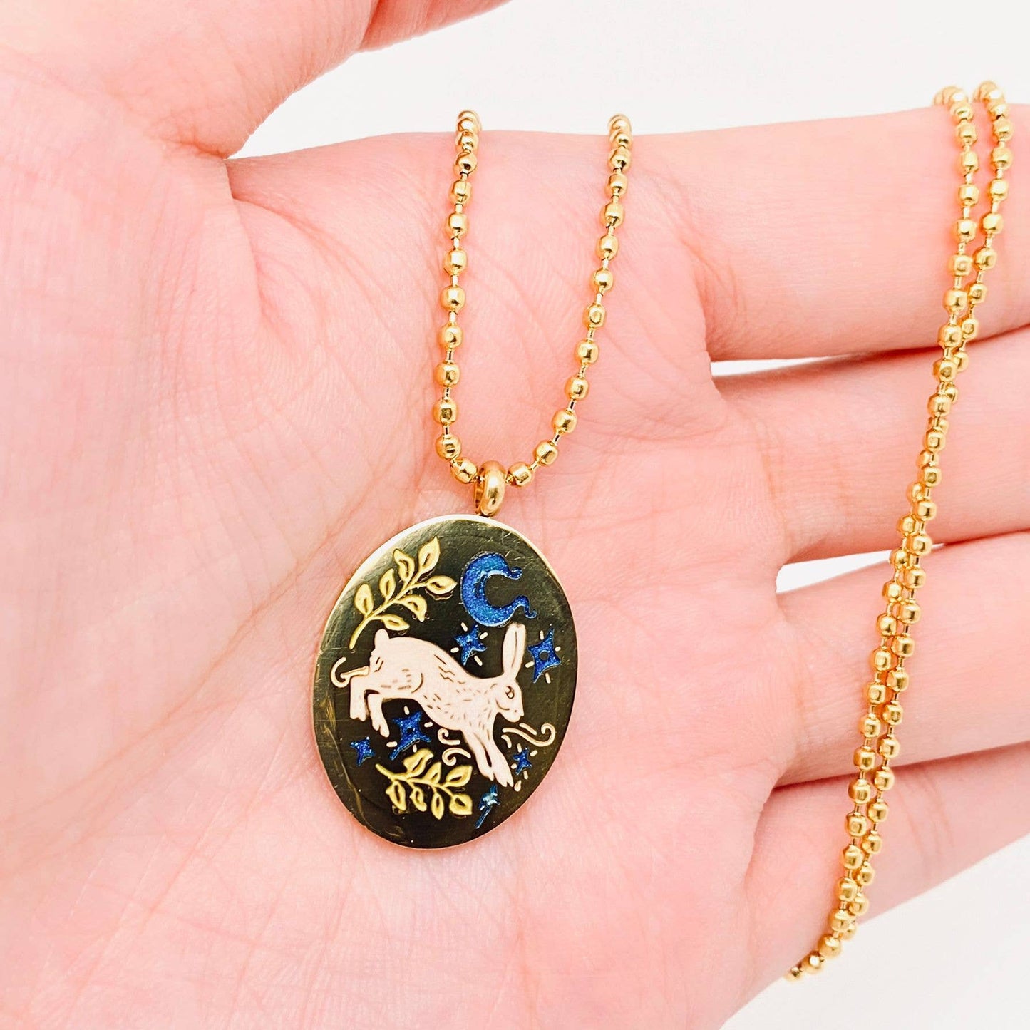 Enamel Rabbit Necklace