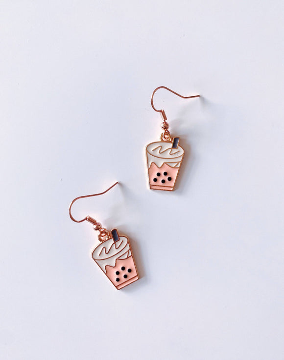 Bubble Tea Huggie Earrings