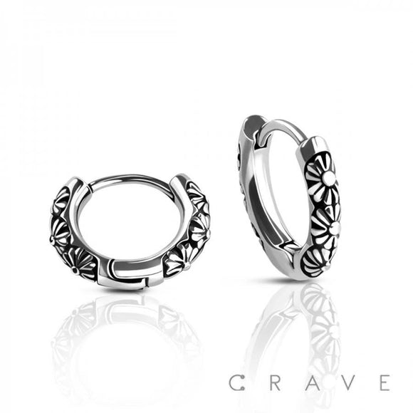 Floral Huggie Earrings