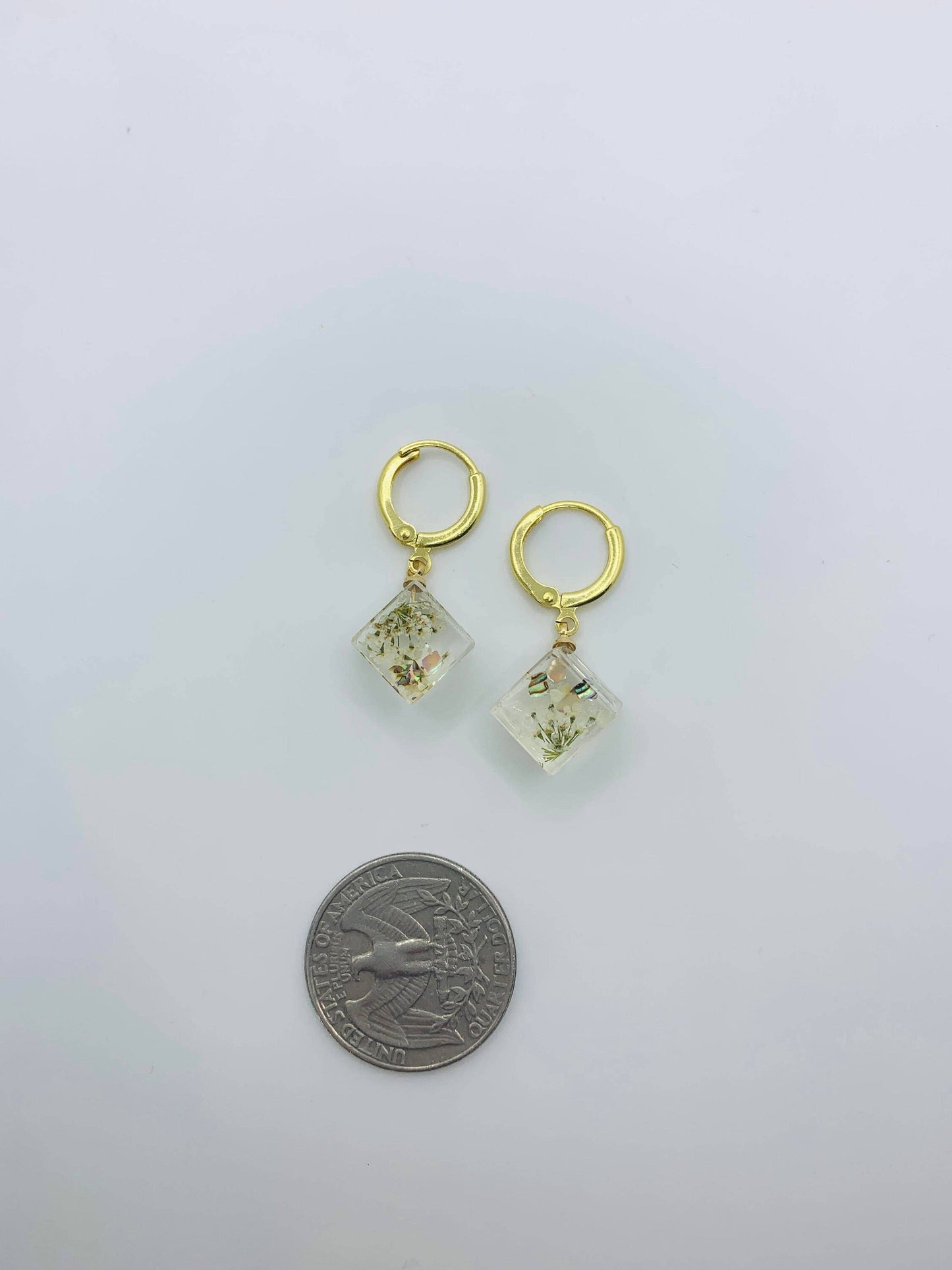 Preserved Dandelion Cube Earrings