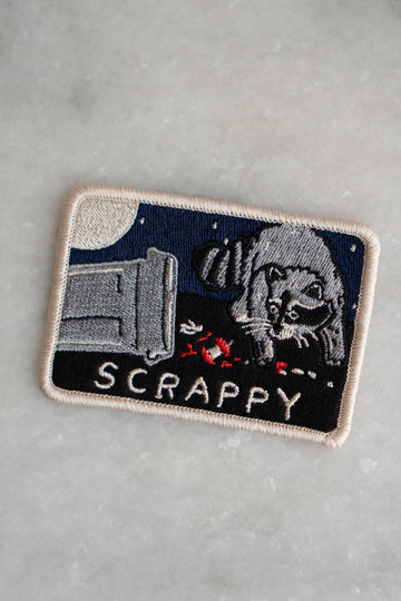 Scrappy Raccoon (Trash) Sticky Embroidered Patch