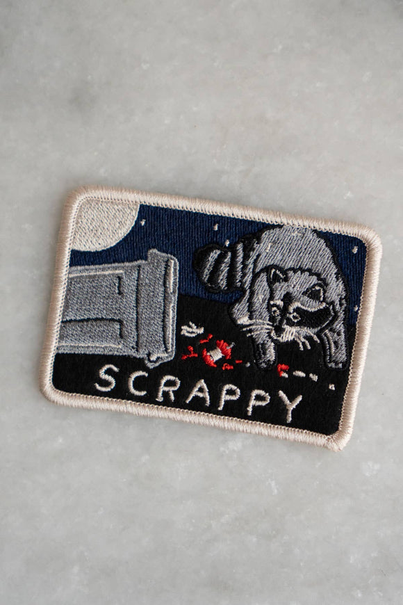 Scrappy Raccoon (Trash) Sticky Embroidered Patch