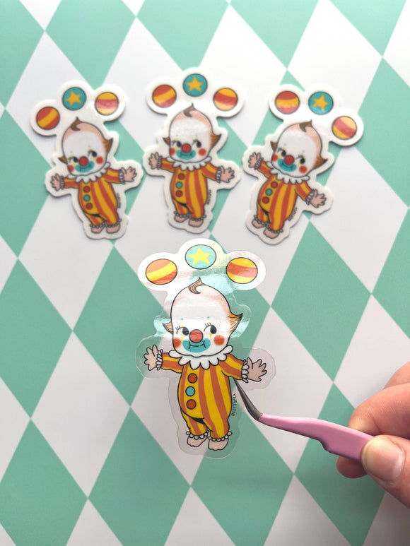 Kitschy Clown Clear Sticker