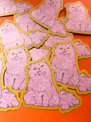 Pink Floral Cat Sticker-2