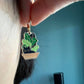 Cat and Plant Huggie Earrings