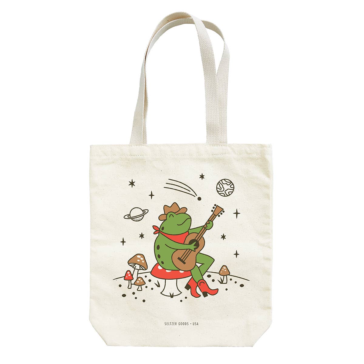 Space Cowboy Frog Tote