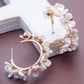 Pearly Flower Hoop Earrings