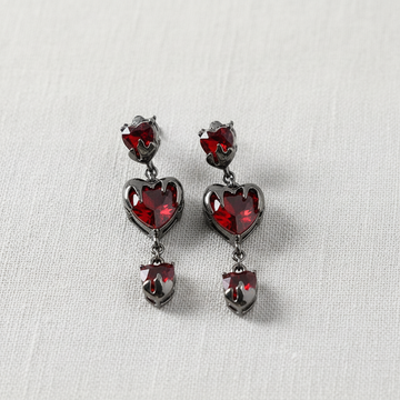 Dark Heart Tassel Earrings - 0