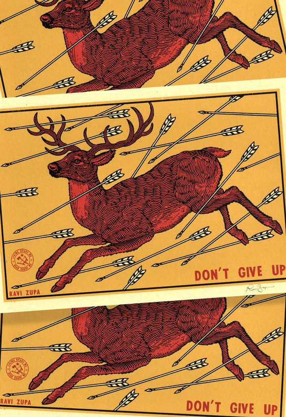 Don't Give Up Deer Print
