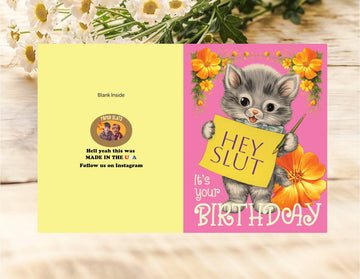 Hey Slut Birthday Card - 0