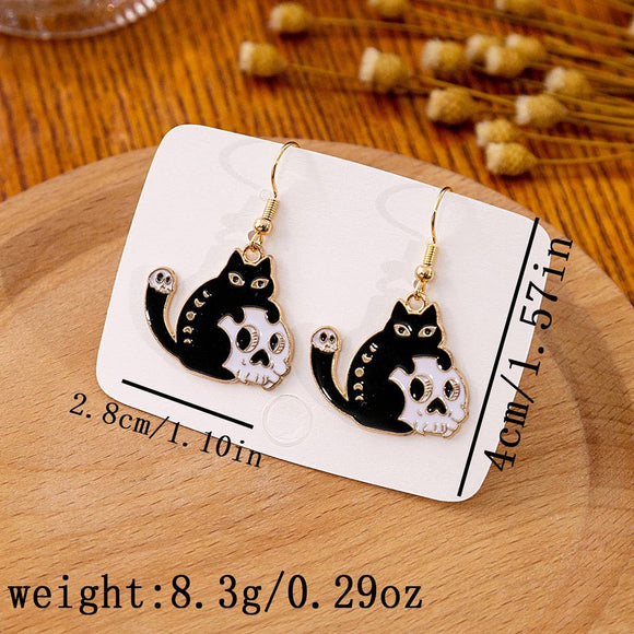 Skull Cat Earrings