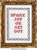 Spark Joy or Get Out Cross Stitch Kit-1