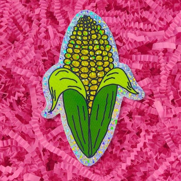 Corn Glitter Sticker