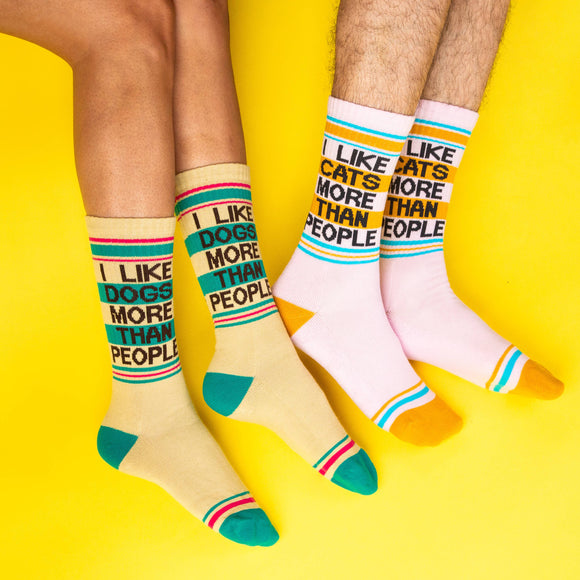 I Like Cats More Than People Gym Crew Socks