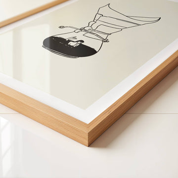 "Pour Over Coffee & Mermaid" Minimal Art Print - 0
