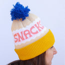 Snacks Yellow Pom Pom Beanie Hat-3