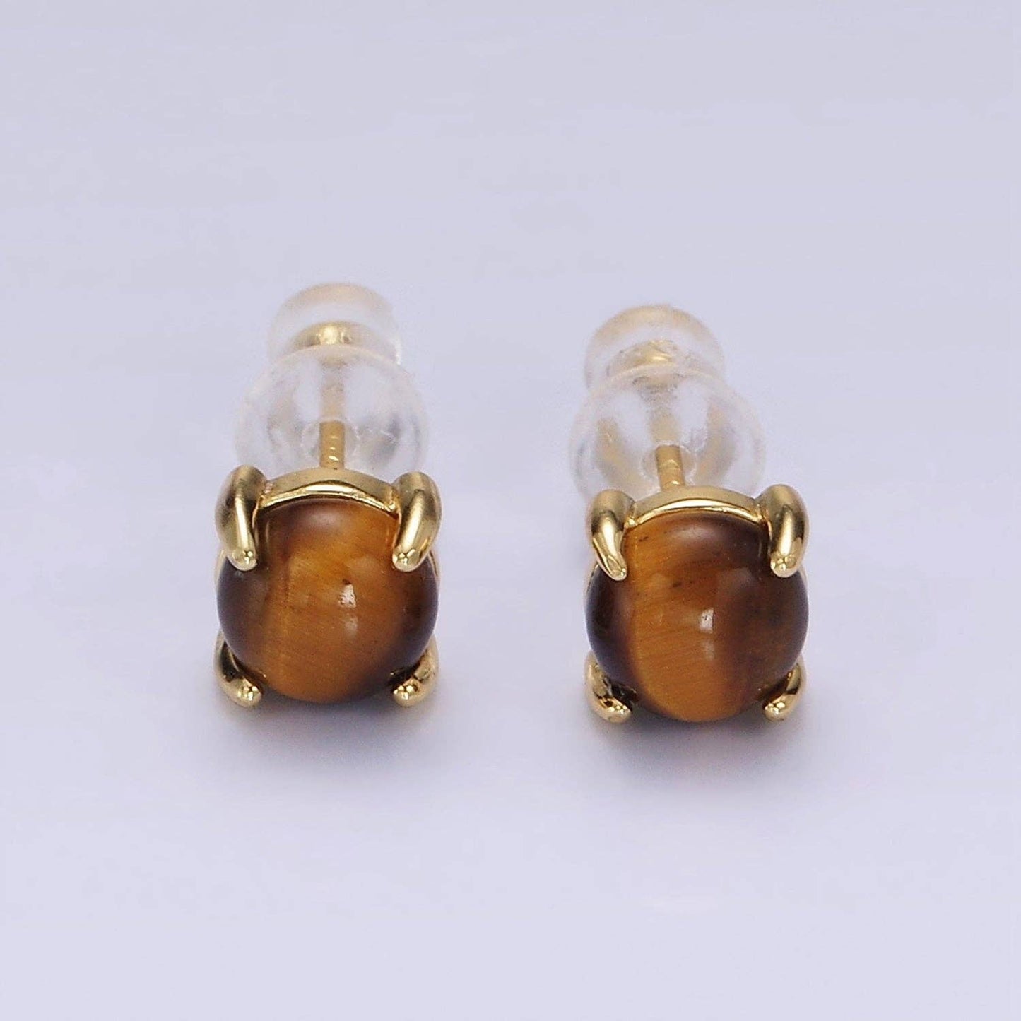 Tiger's Eye Stud Earrings