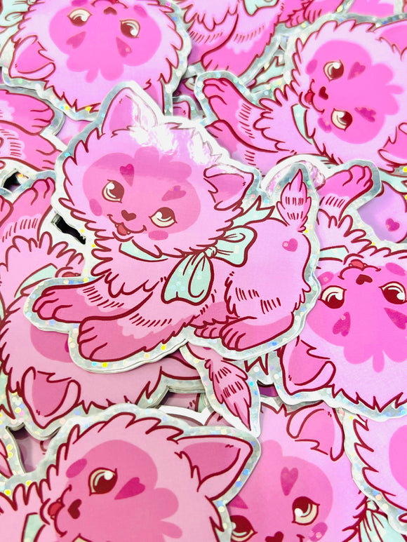 Vintage Valentine Kitten Sticker