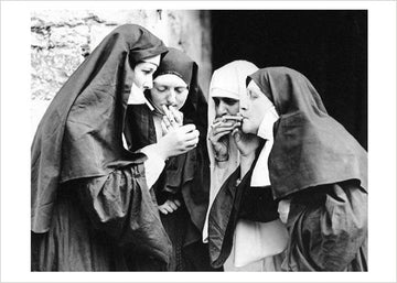 Smoking Nuns Postcard