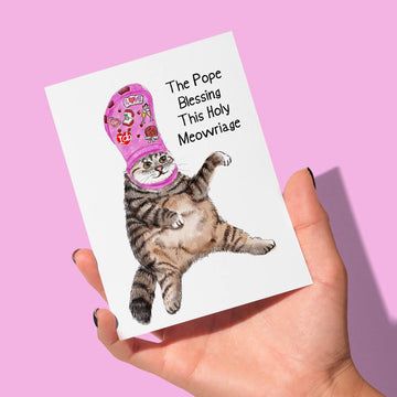 Cat Pope Wedding Card - 0