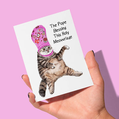 Cat Pope Wedding Card - 0