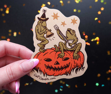 Halloween Frogs Glitter Sticker