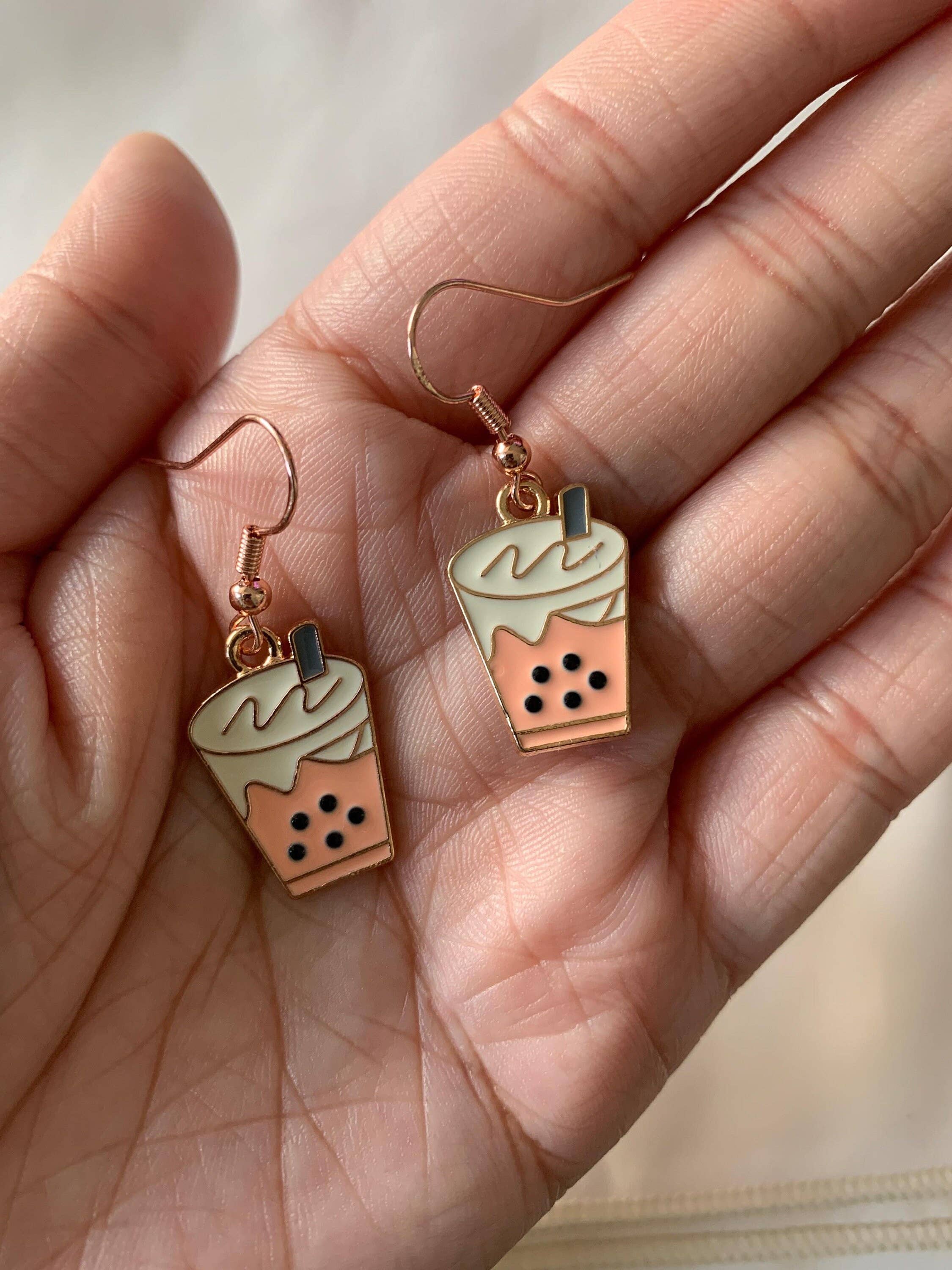 Bubble Tea Huggie Earrings