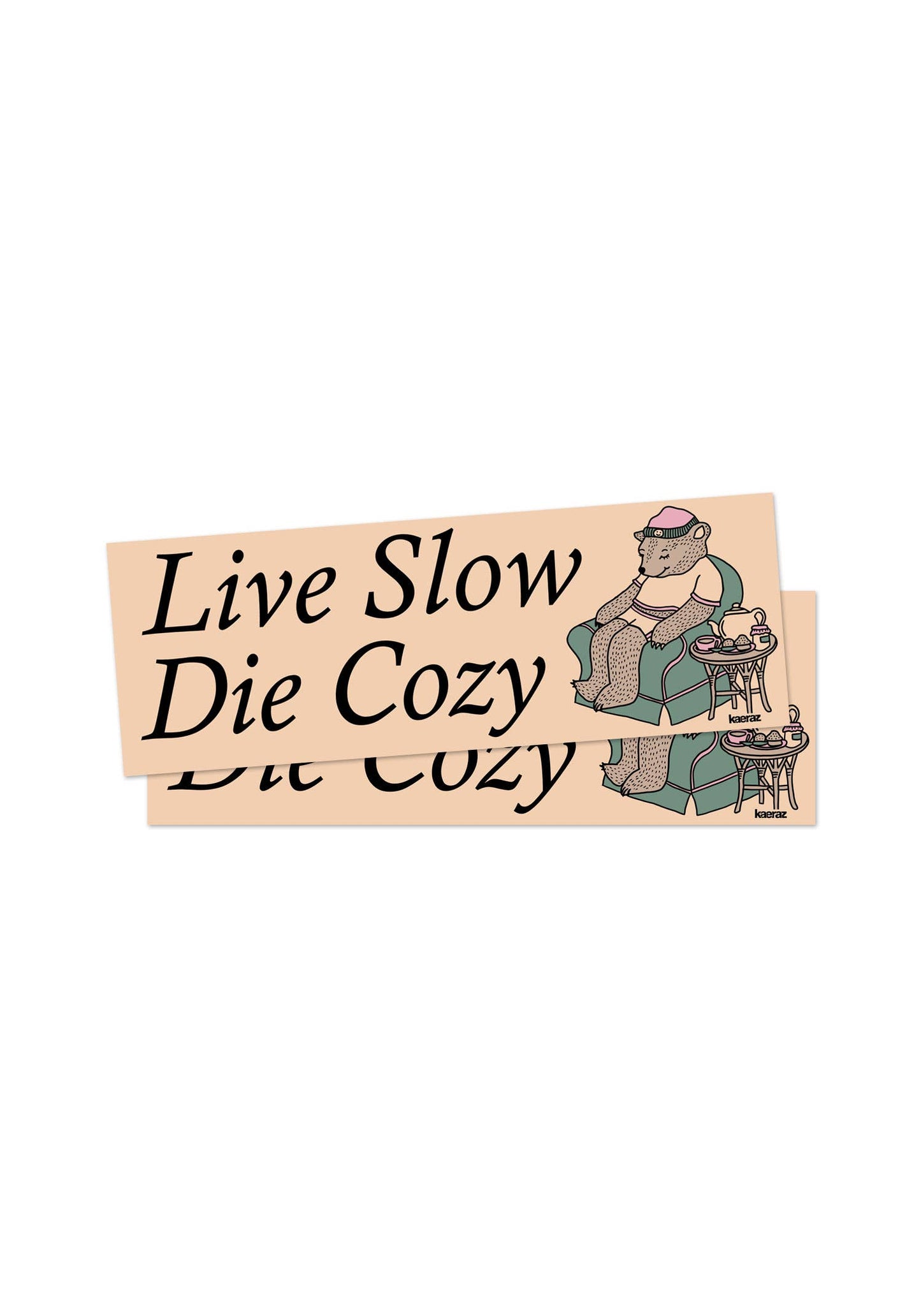 Live Slow Die Cozy Bumper Sticker