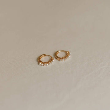 Grace Pearl Hoops - 0