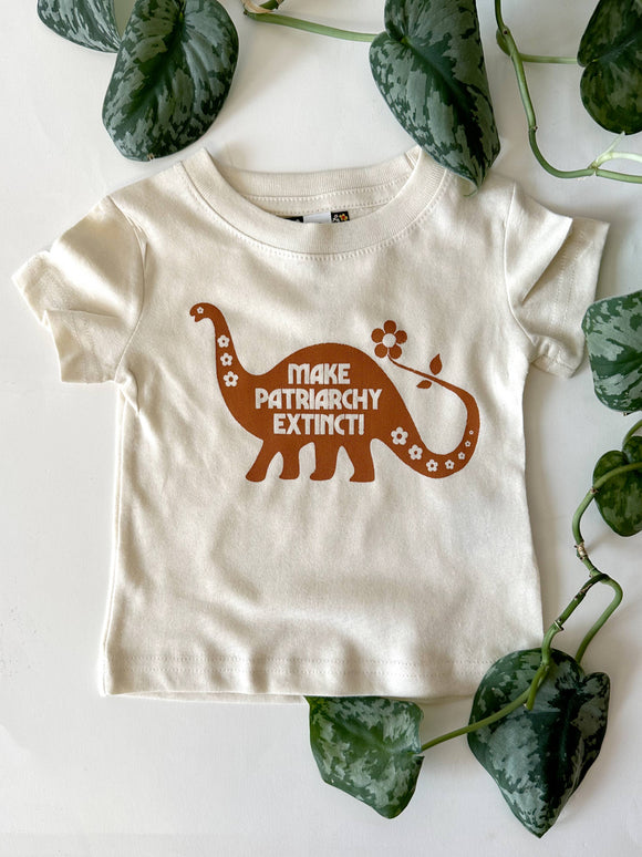 Make Patriarchy Extinct Little Kids Dino Tee