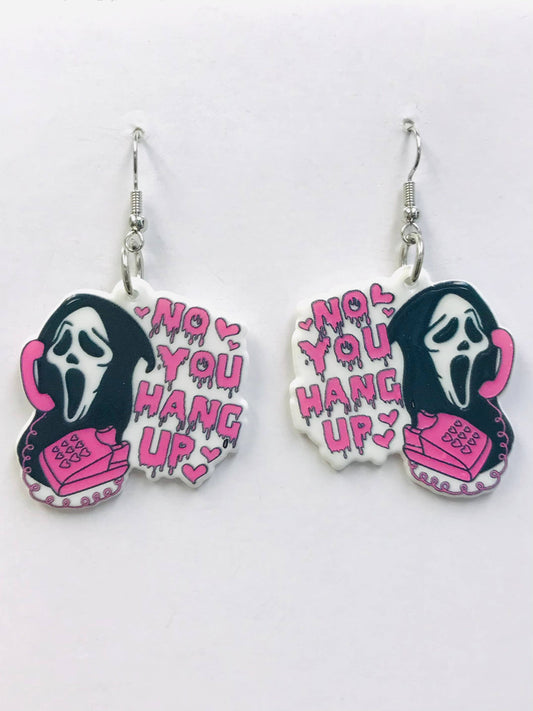 No You Hang Up Scream Earrings