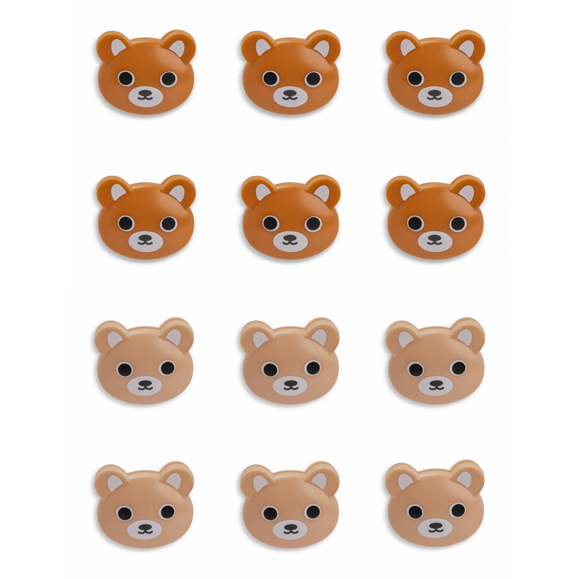 Brown Bear Bag Clips - 12pc - 0