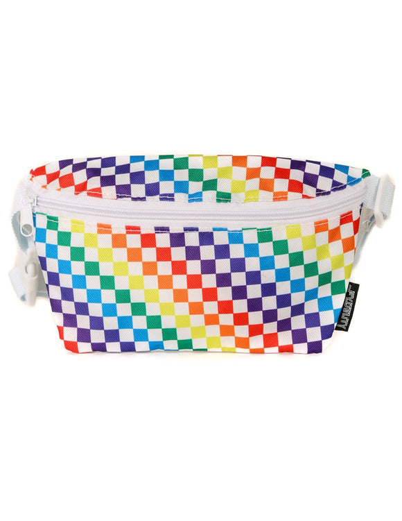Rainbow Check Slim Fanny Pack