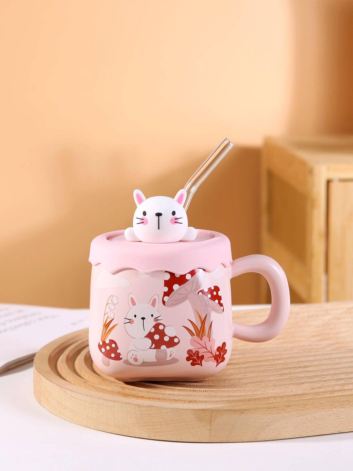 Mushroom Rabbit Lidded Mug