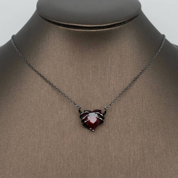 Gothic Heart Skeleton Hands Necklace