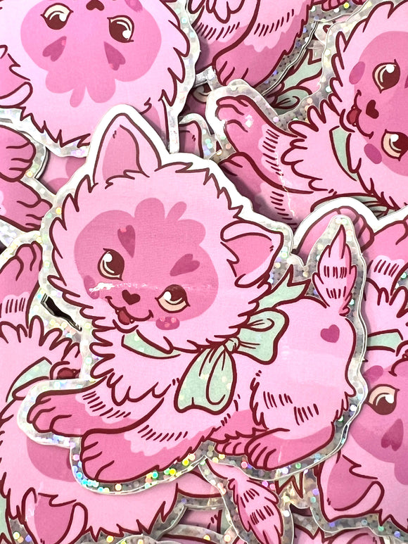 Vintage Valentine Kitten Sticker