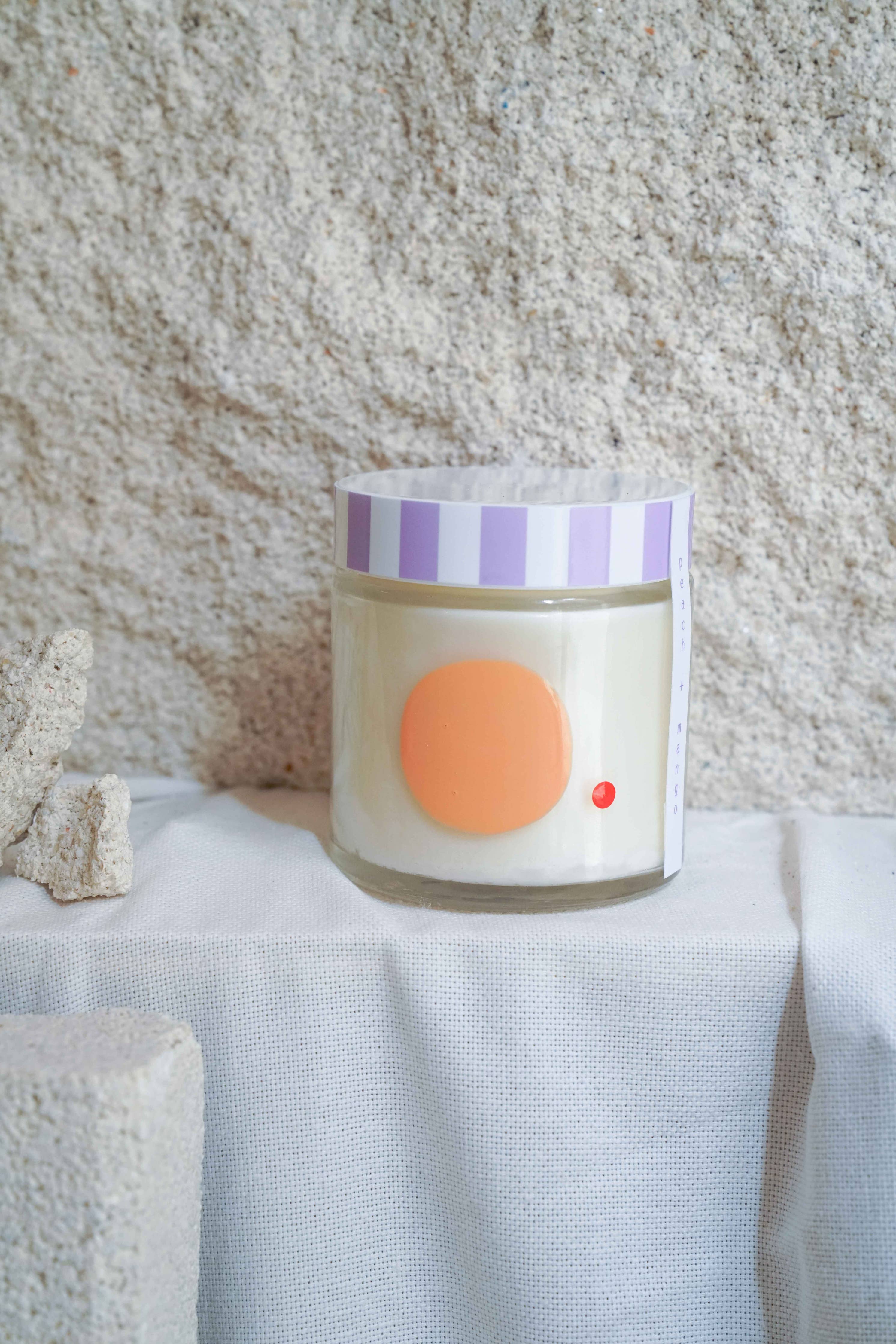 to:from peach and mango candle - 0