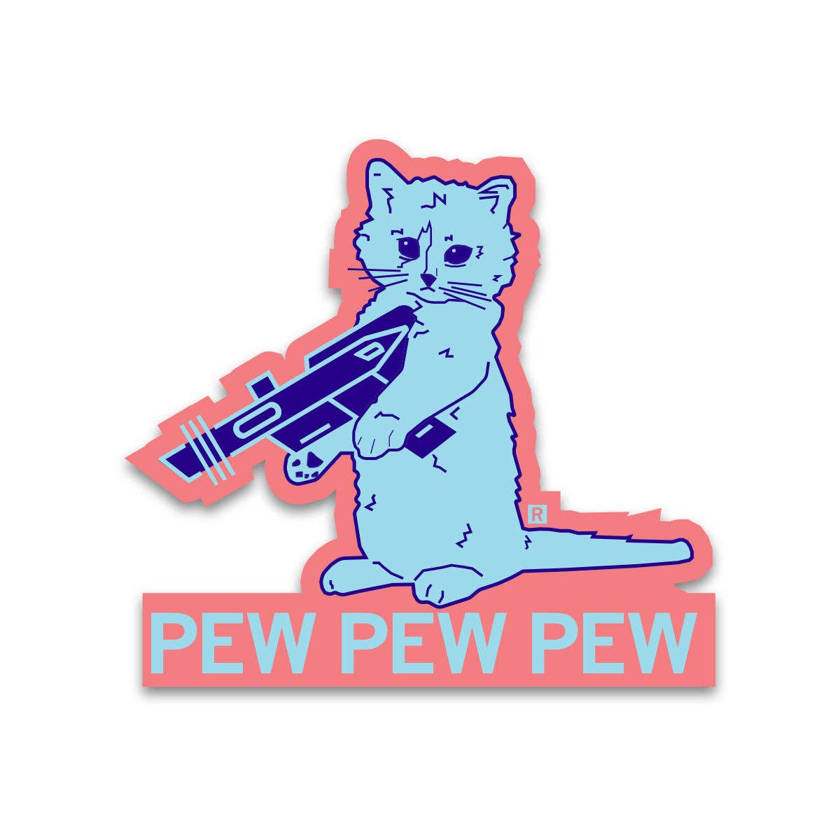 Pew Pew Cat Sticker