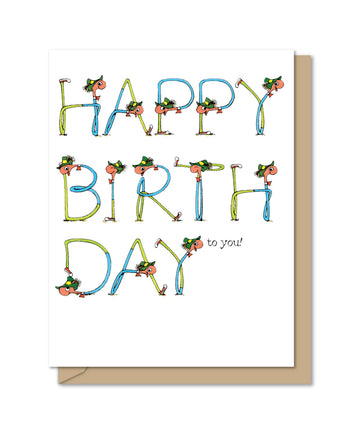 Lowly Worm Birthday Card