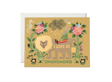 Lion and Rabbit Love Card