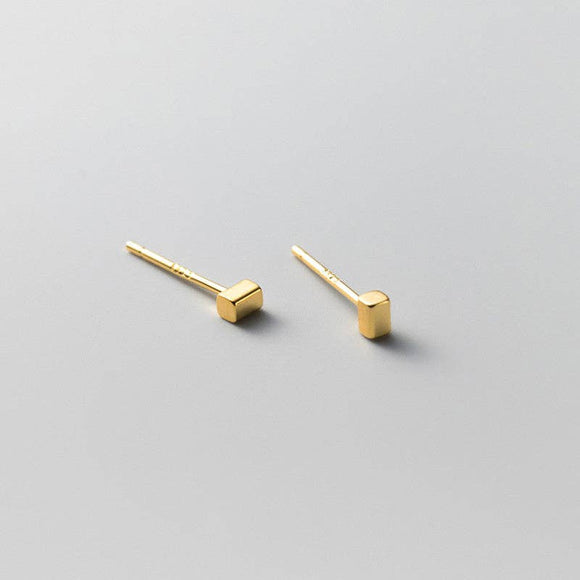 Tiny Cube Stud Earrings