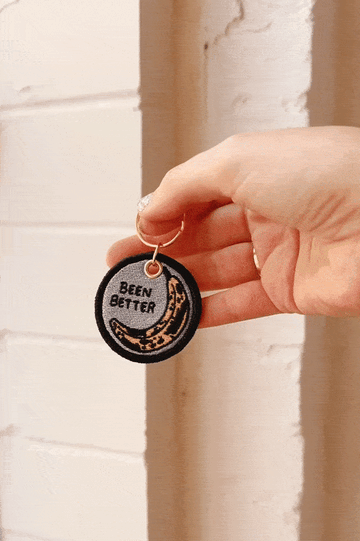 Been Better Banana Bread Embroidered Keychain - 0